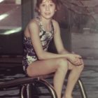 Betsy, age 9, at the Marietta, Ohio YMCA, where she was a member of the Marietta Marlins swim team.