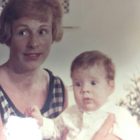 Betsy, age 1, with her mother.