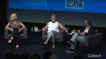 Betsy Mitchell, Ann Worthington and Brian Stoltz mid-conversation at the Behind the Book event on July 31, 2024.